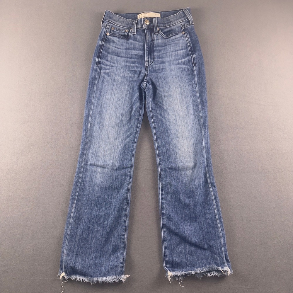 AYR The Bomb Pop Blue Denim Straight Leg Raw Hem Jeans W 24S